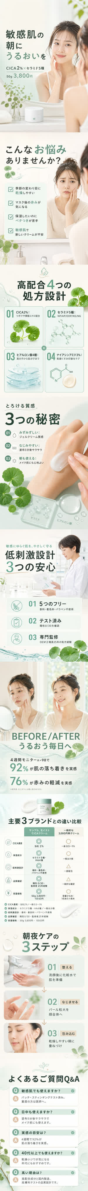 スキンケアのLP例